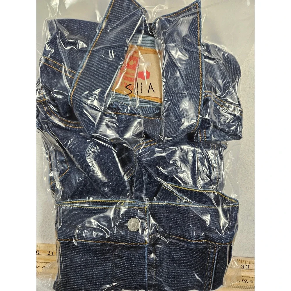 Levis Mens Standard Trucker Jacket Dark Wash‎ Denim Blue 723342761 Size S New